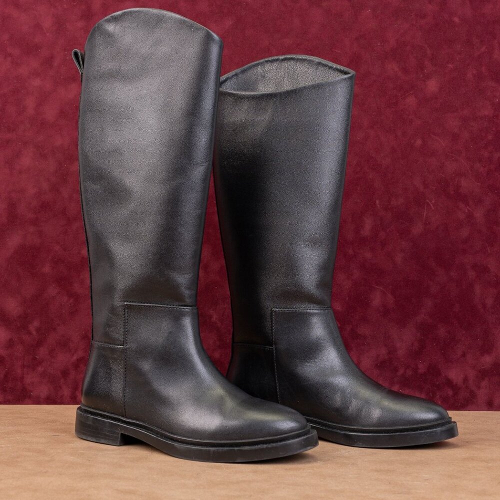 Steve Madden Women Gaige Black Leather Riding Equestrian Knee Boots sz 7